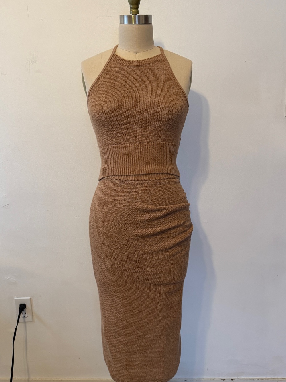 EXPRESS Crochet Knit Two Piece Halter and Skirt Set